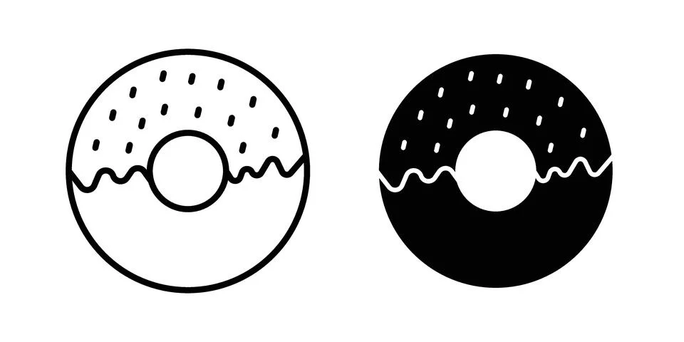 Donut icon set. Vector EPS 10 Stock Illustration