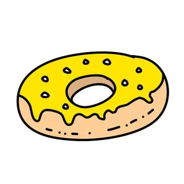 Donut icon vector isolated on white background Stock Illustration