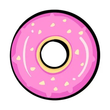 Donut icon vector isolated on white background Stock Illustration