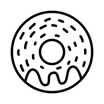 Donut icon vector isolated on white background Stock Illustration