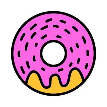 Donut icon vector isolated on white background Stock Illustration