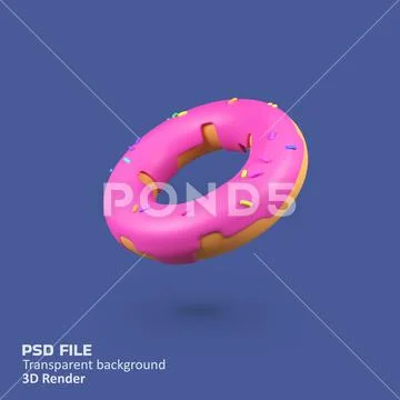 Donut isolated 3d render icon illustration PSD Template