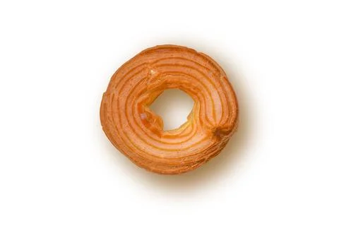 Donut isolated on a white background with a shadow. Top view. Stock Photos