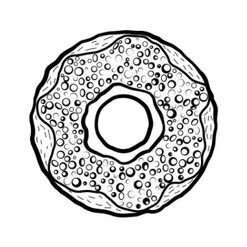 Donut isolated on white background. Vector top view illustration Stock Illustration