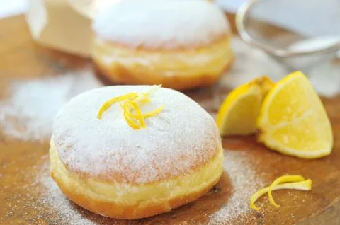 Donut with lemon Stock Photos