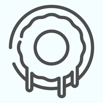 Donut line icon. Doughnut vector illustration isolated on white. A small sweet Stock Illustration