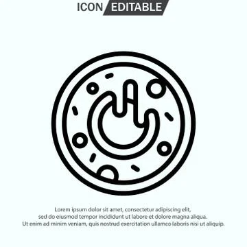 DONUT line icon, outline vector logo illustration Stock Illustration