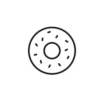 Donut line icon, vector black simple illustration Stock Illustration