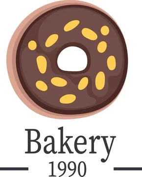 Donut logo, delicious tasting bread making business Stock Illustration