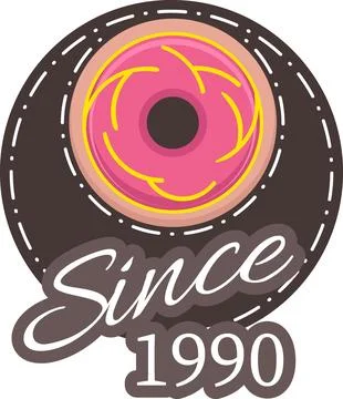 Donut logo, delicious tasting bread making business Stock Illustration