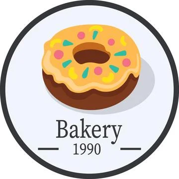 Donut logo, delicious tasting bread making business Stock Illustration