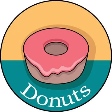 Donut logo, delicious tasting bread making business Stock Illustration