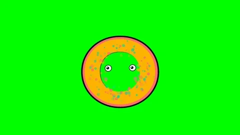 Donut Looping with Cartoon Isolated Green Screen Stock Video Video stock 336892893