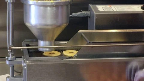 Donut maker assembly line Stock Footage 81864465