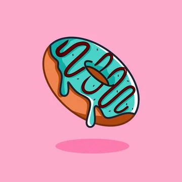Donut mint flavor Stock Illustration
