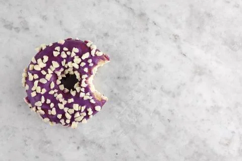Donut with one bite missing Stock Photos