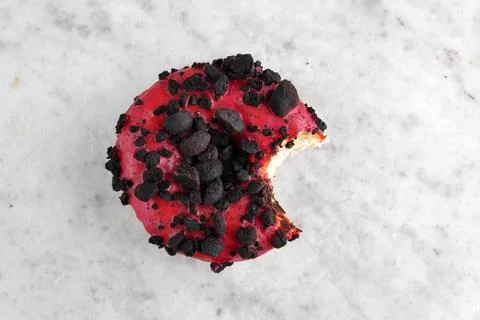 Donut with one bite missing Stock Photos