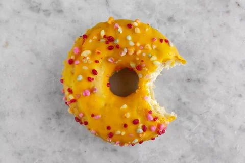 Donut with one bite missing Stock Photos
