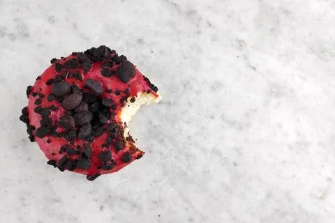 Donut with one bite missing Stock Photos