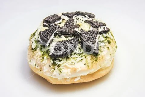 Donut with oreo & cheese topping Stock Photos