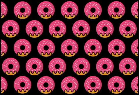 Donut pattern black Stock Illustration