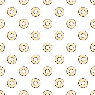 Donut pattern creating a sweet food background Stock Illustration