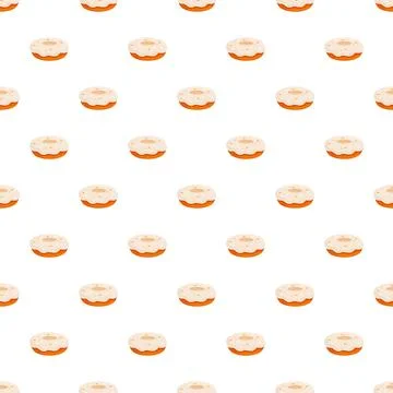 Donut pattern creating a sweet food background Stock Illustration