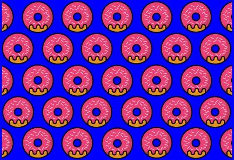 Donut pattern dark blue Stock Illustration