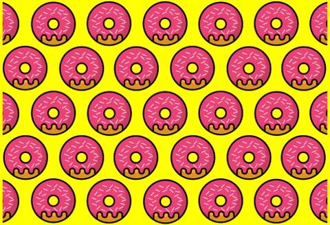 Donut pattern dark yellow Stock Illustration