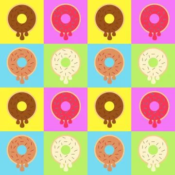 Donut Pattern Stock Illustration