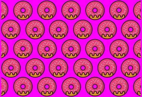 Donut pattern purple Stock Illustration