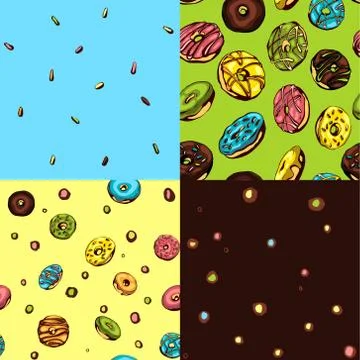 Donut Patterns Stock Illustration