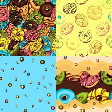 Donut Patterns Stock Illustration