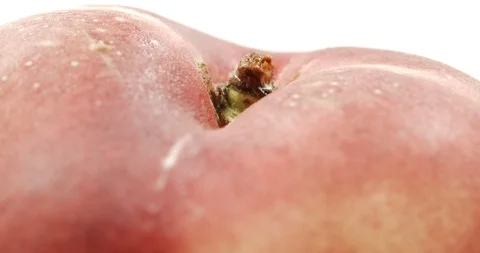 Donut peach isolated rotates on itself on white background. Stock Footage 113355381