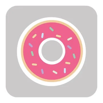 Donut with pink glaze. donut icon, vector illustration Stock Illustration