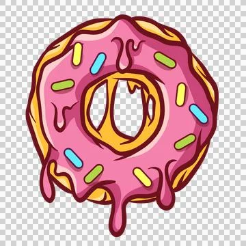 Donut in pink Stock Illustration