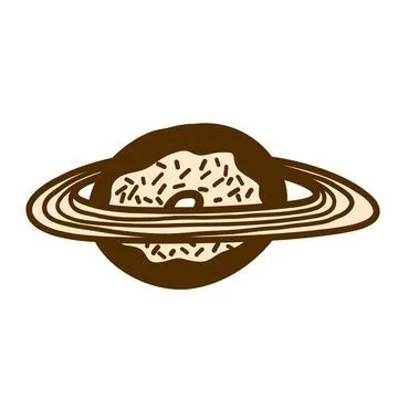 Donut planet in cartoon flat style Stock Illustration