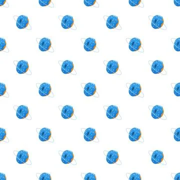 Donut planet seamless pattern with blue icing and rings Stock Illustration