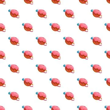 Donut planets universe pattern with sweet confectionery rings 스톡 일러스트