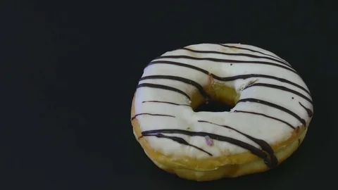 Donut in plate on background Stock Footage 76451167