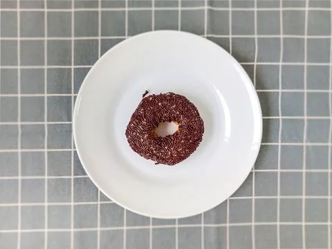 Donut on a plate Stock Photos