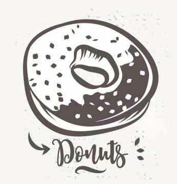 Donut poster with cool design. Vector stock illustration. Stock Illustration