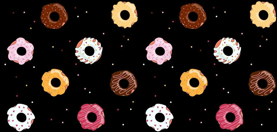 Donut seamless pattern Stock Illustration