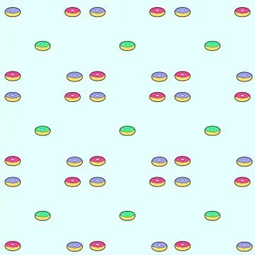 Donut seamless pattern. multicolored donut with different topping on blue 스톡 일러스트