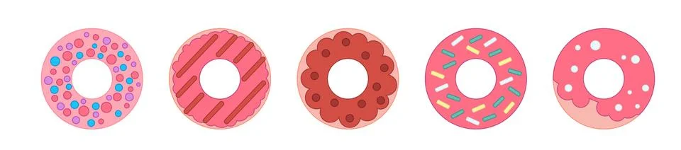 Donut set Stock Illustration