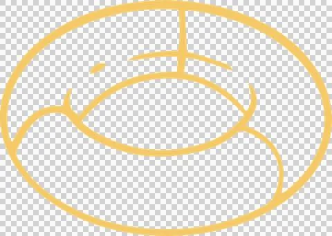 Donut-shaped swim ring float tube being shown in flat line drawing style, Stock Illustration