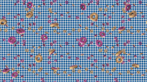 Donut shop background loop tile Cartoon falling. This is a cartoony loopable Stock Footage 301043687