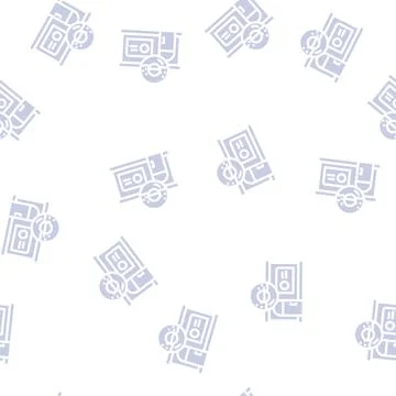 Donut shop glyph vector seamless pattern Stock Illustration