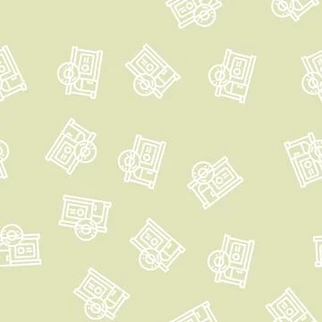 Donut shop line vector seamless pattern Stock Illustration