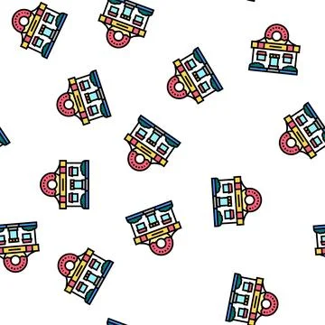 Donut shop vector seamless pattern Stock Illustration